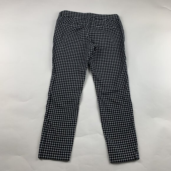 Old Navy Black White Windowpane Checkered Stretch Canvas Pixie Ankle Pant 6 - Picture 8 of 8